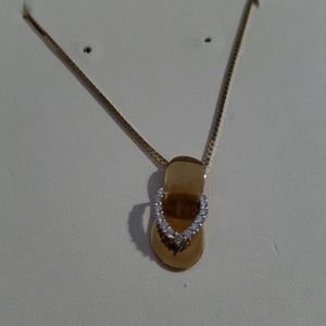 14k flip flop necklace